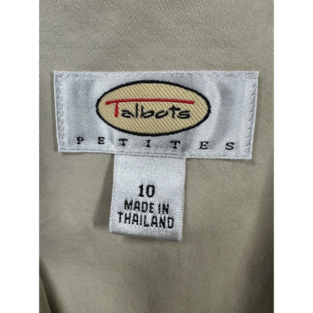 Talbots Safari Utility Jacket Womens 10P Beige Cotton‎ Stretch Military Blazer - Picture 6 of 16